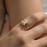 Geometric CZ Zircon Adjustable Chunky Ring