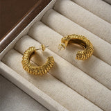 Lava Textured Chunky C-Shape Studs