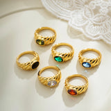 Oval Zircon Stackable Ring