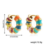 Enamel Bamboo Hoop Earrings