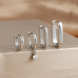 Geometric Gold Hoop Earring Set (4-Piece)