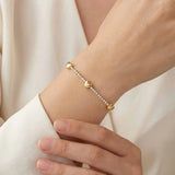 Gold Heart Tennis Bracelet