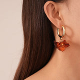 Vintage Resin Petal Flower Earrings