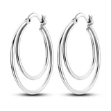 Sterling Silver Charm Hoop Earrings