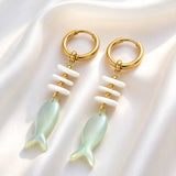 Ocean Fish & Shell Drop Earrings