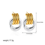 Two-Tone Bilayer Geometric Stud Earrings