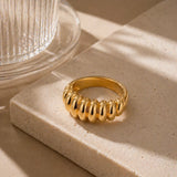 Ribbed Stripe Stacking Ring