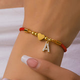 Initial Heart Charm Bracelet