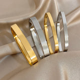 Square-Edge Stainless Steel Bangle