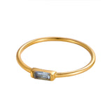 Birthstone Square Zircon Ring