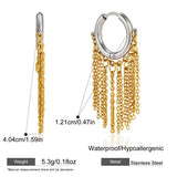 Minimalist Tassel Chain Hoop Earrings