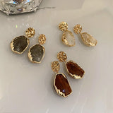 Gold Square Zircon Studs