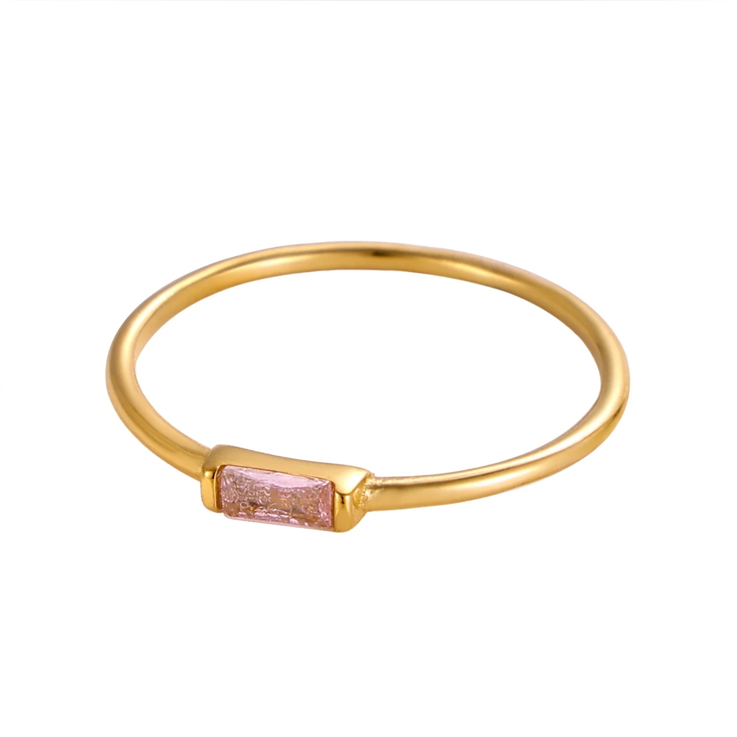 Birthstone Square Zircon Ring