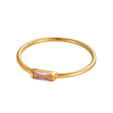 Birthstone Square Zircon Ring