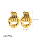 Multilayer Circle Stud Earrings