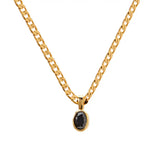 Multicolour Oval CZ Natural Stone Necklace