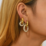 Double Luxe Pavé Link Hoops