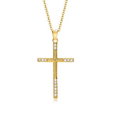 Cubic Zirconia Cross Pendant Necklace