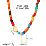 Beaded Initial Heart Necklace