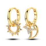 Sterling Silver Charm Hoop Earrings