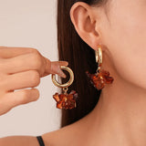Vintage Resin Petal Flower Earrings