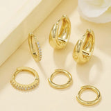 3-Pair CZ Hoop Earring Set