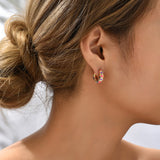 Enamel Circle Huggie Earrings