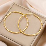 Gold-Plated Geometric Hoop Earring