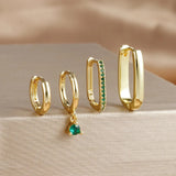 Geometric Gold Hoop Earring Set (4-Piece)