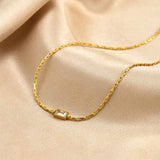 Tiny Rectangular Zircon Necklace
