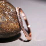 925 Silver CZ Thin Band Ring