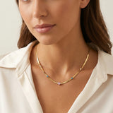 Pink Heart Herringbone Chain Bracelet