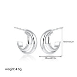 Two-Tone Bilayer Geometric Stud Earrings