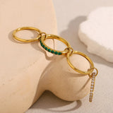 Green Cubic Zirconia Multi-Layer Ring