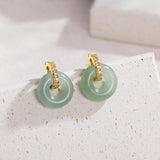 Green Zircon Donut Stud Earrings