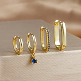 Geometric Gold Hoop Earring Set (4-Piece)