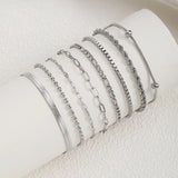 Silver Stackable Chain Bracelet