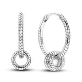Sterling Silver Charm Hoop Earrings