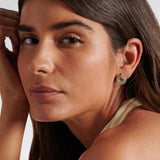 Green Zircon Donut Stud Earrings