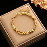 18K Gold-Plated Chain Necklace & Bracelet Set