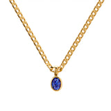 Multicolour Oval CZ Natural Stone Necklace
