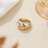 Cubic Zirconia Teardrop Stacking Ring