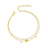 14K Gold-Plated Heart Chain Bracelet
