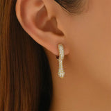 Cubic Zirconia Waterdrop Hoop Earrings