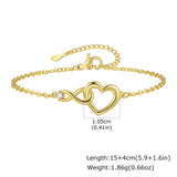 Gold Infinity Heart Bracelet