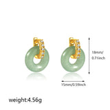 Green Zircon Donut Stud Earrings