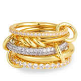 Multilayer Connecting Cubic Zirconia Ring