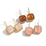 Square Chunky Resin Drop Earrings