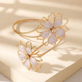 Gold Enamel Flower Arm Cuff