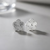 Silver Blossom Stud Earrings